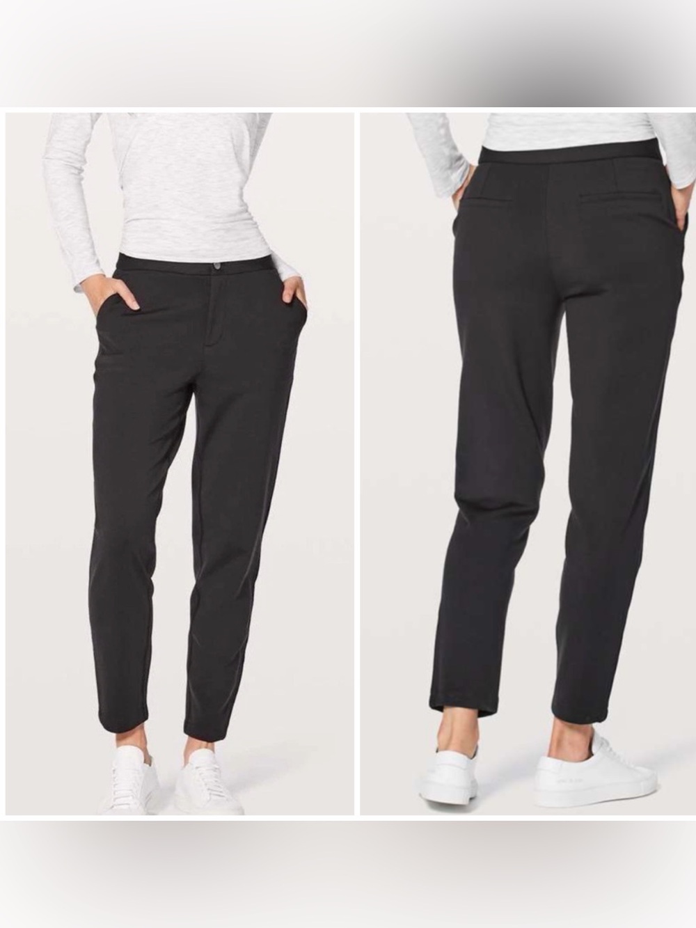 Lululemon Women’s Black Slim Pants City Trek II Stretch Ankle Trousers Sz 4